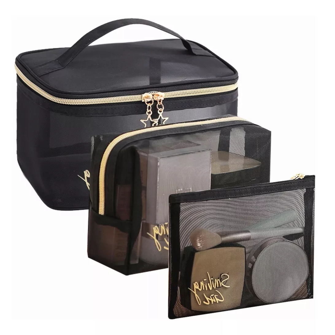 Foto 2 pulgar | 3 Cosmetiquera Bolsas De Maquillaje Cosméticos Neseser Eo Safe Imports Esi-18623 Negro
