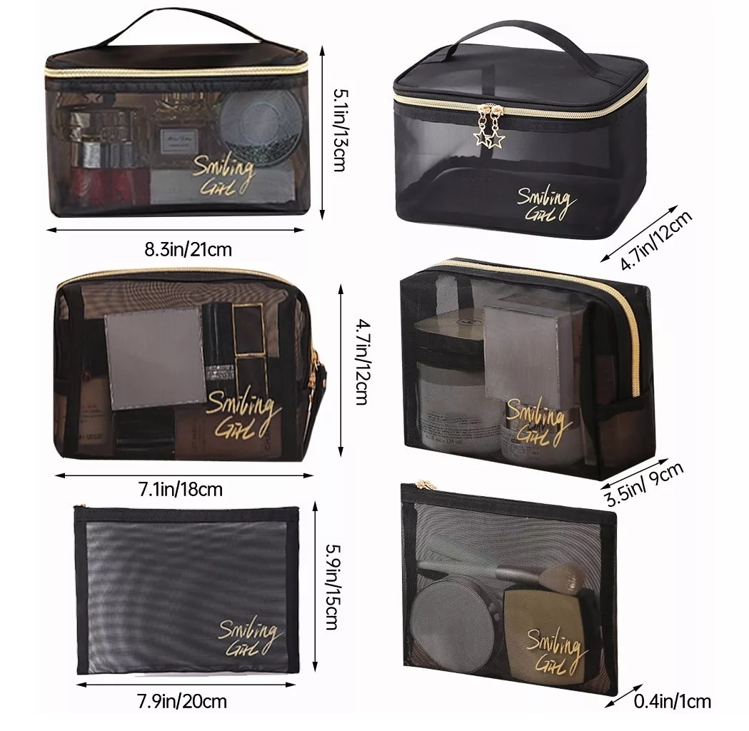 Foto 3 pulgar | 3 Cosmetiquera Bolsas De Maquillaje Cosméticos Neseser Eo Safe Imports Esi-18623 Negro