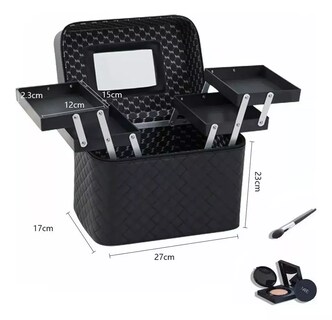 Foto 3 | Neceser Cosmetiquera Profesional Espejo Viaje Organizador Eo Safe Imports Esi-18625 Negro