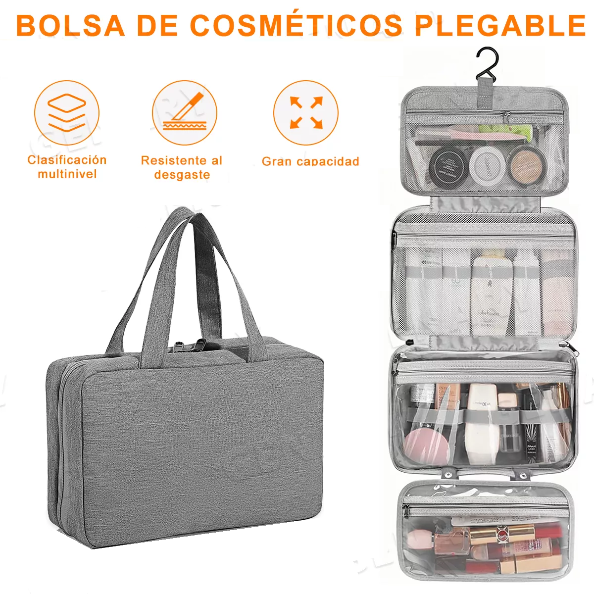 Foto 3 pulgar | Cosmetiquera Estuche 4 En 1 Eo Safe Imports Esi-18617 Gris