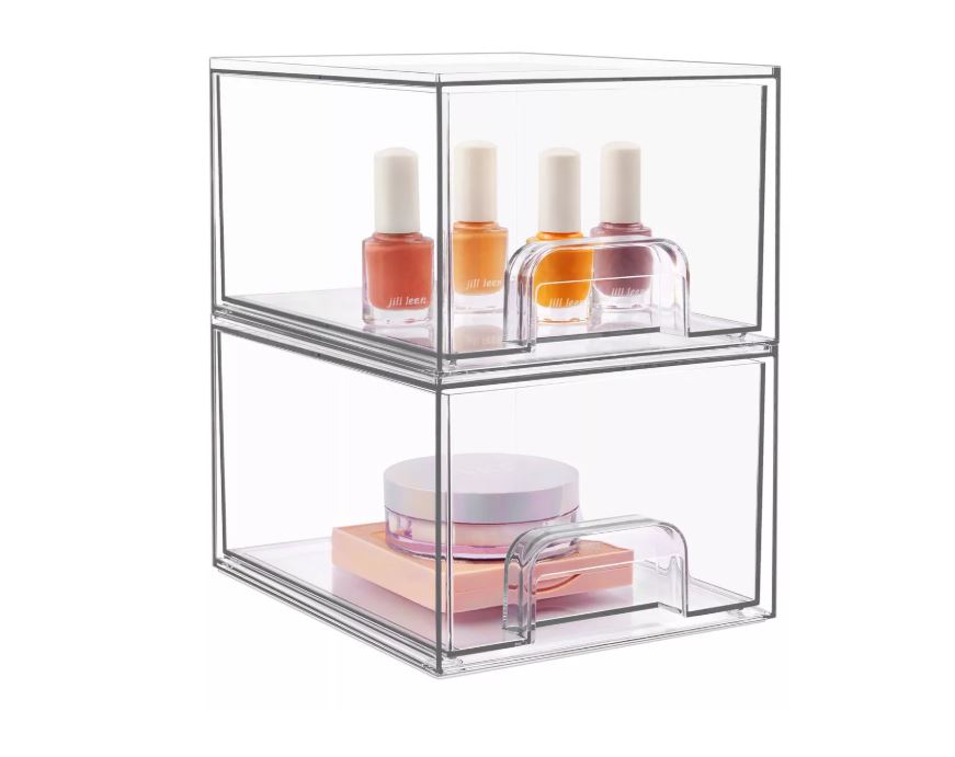 2 Cajas De Almacenamiento De Cosméticos Apilables Con Cajones