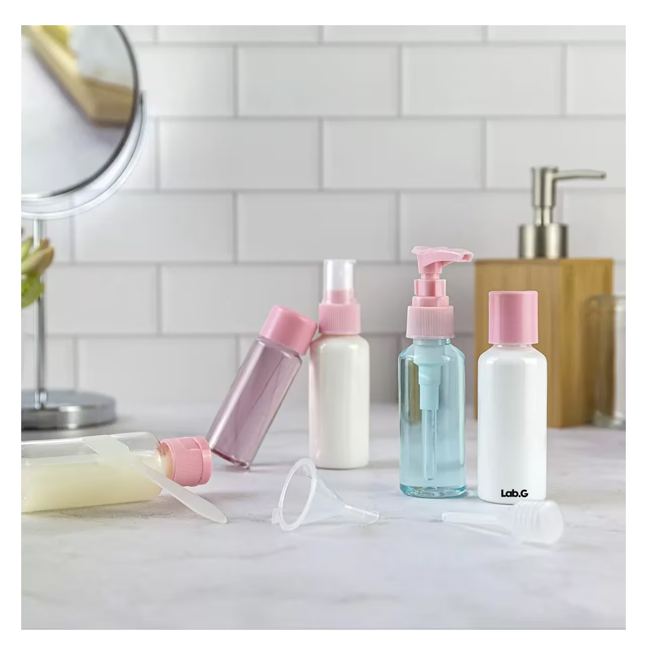 Foto 5 pulgar | Kit de Viaje Lab.g Botellas Rellenables con Estuche Rosa