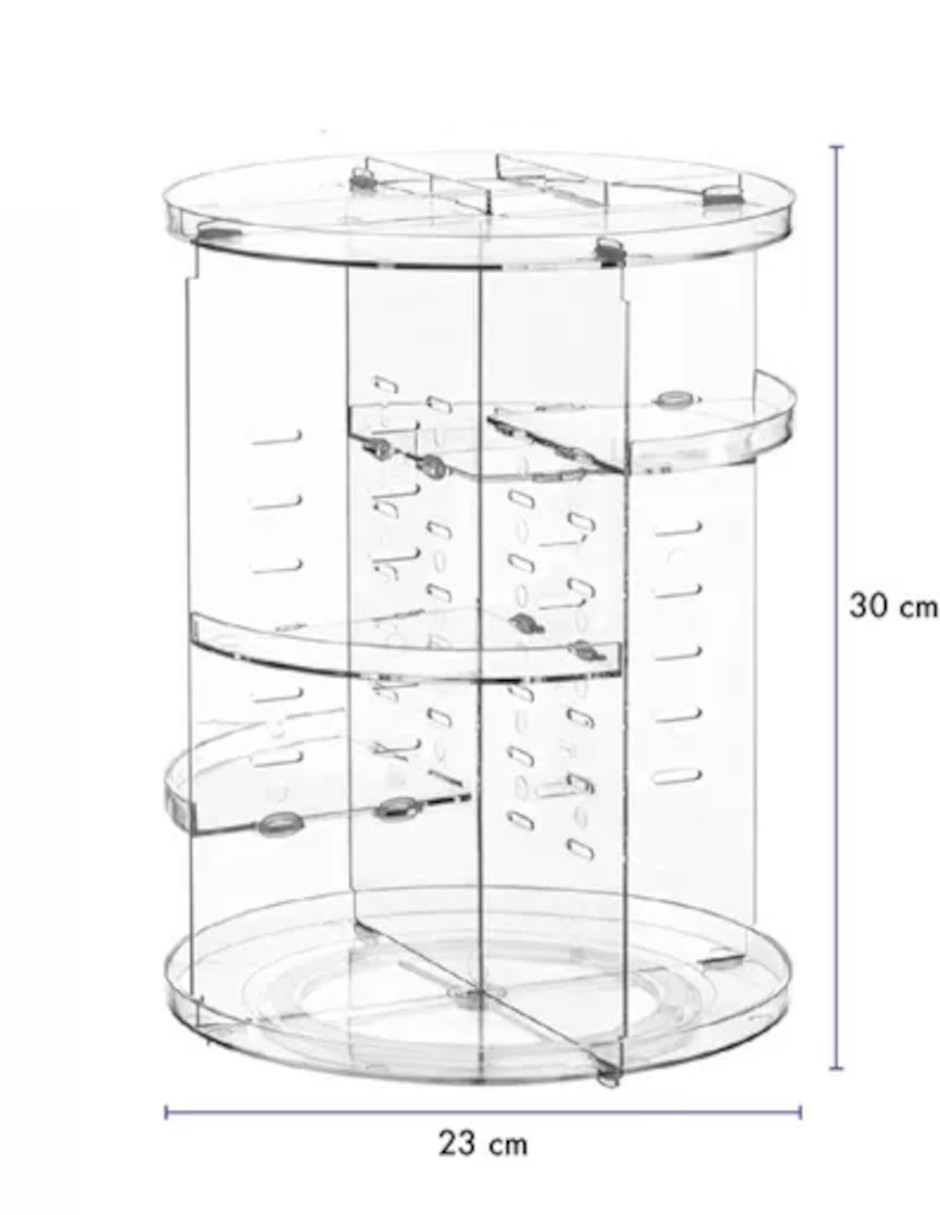 Foto 5 pulgar | Organizador para Cosméticos Multinivel Giratorio 360° + Termo de Agua Güish