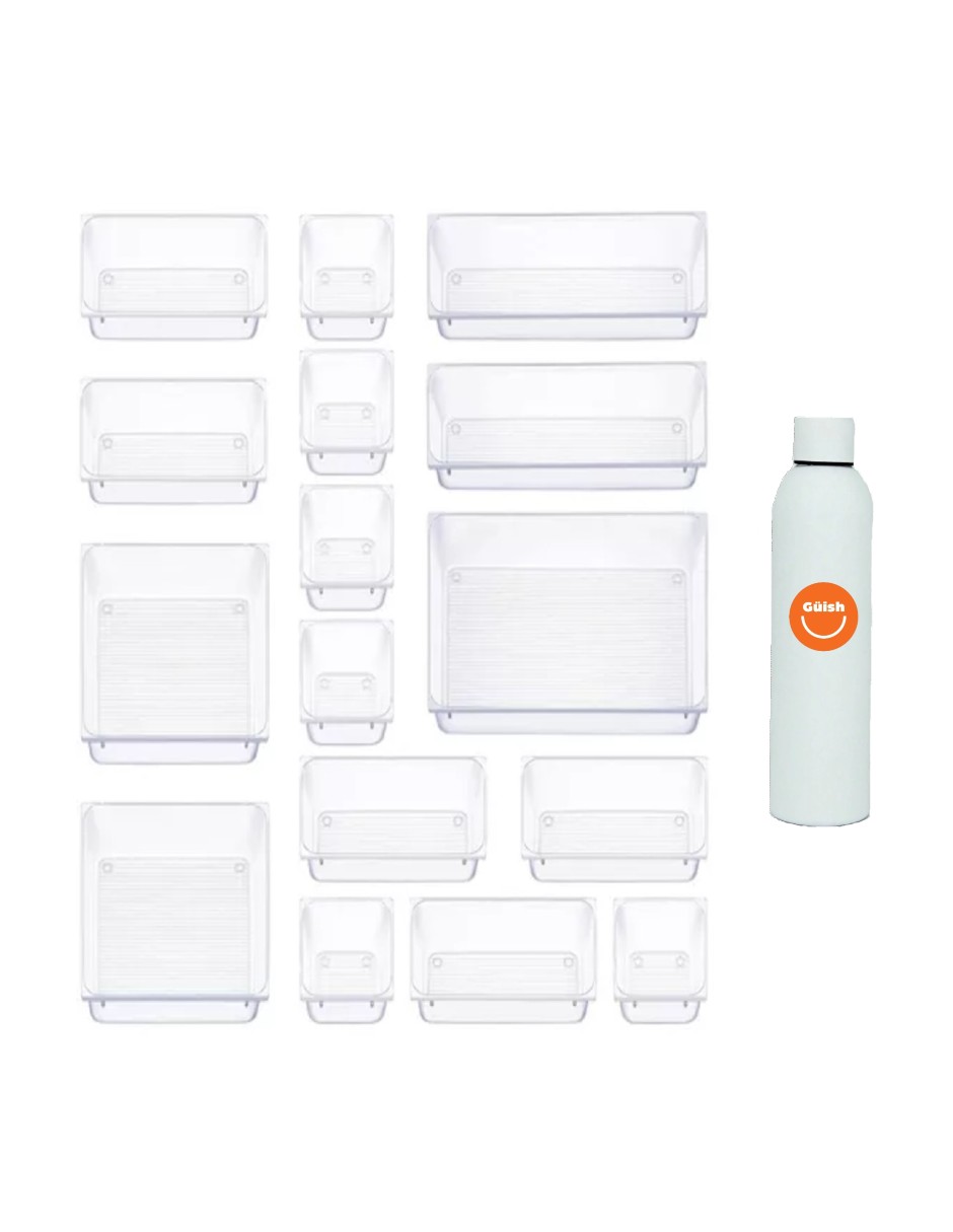Foto 2 pulgar | Organizador De Maquillaje 16 Pzas + Termo De Agua De Regalo Güish