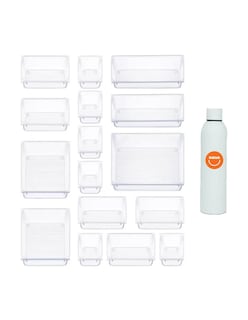 Foto 1 | Organizador De Maquillaje 16 Pzas + Termo De Agua De Regalo Güish