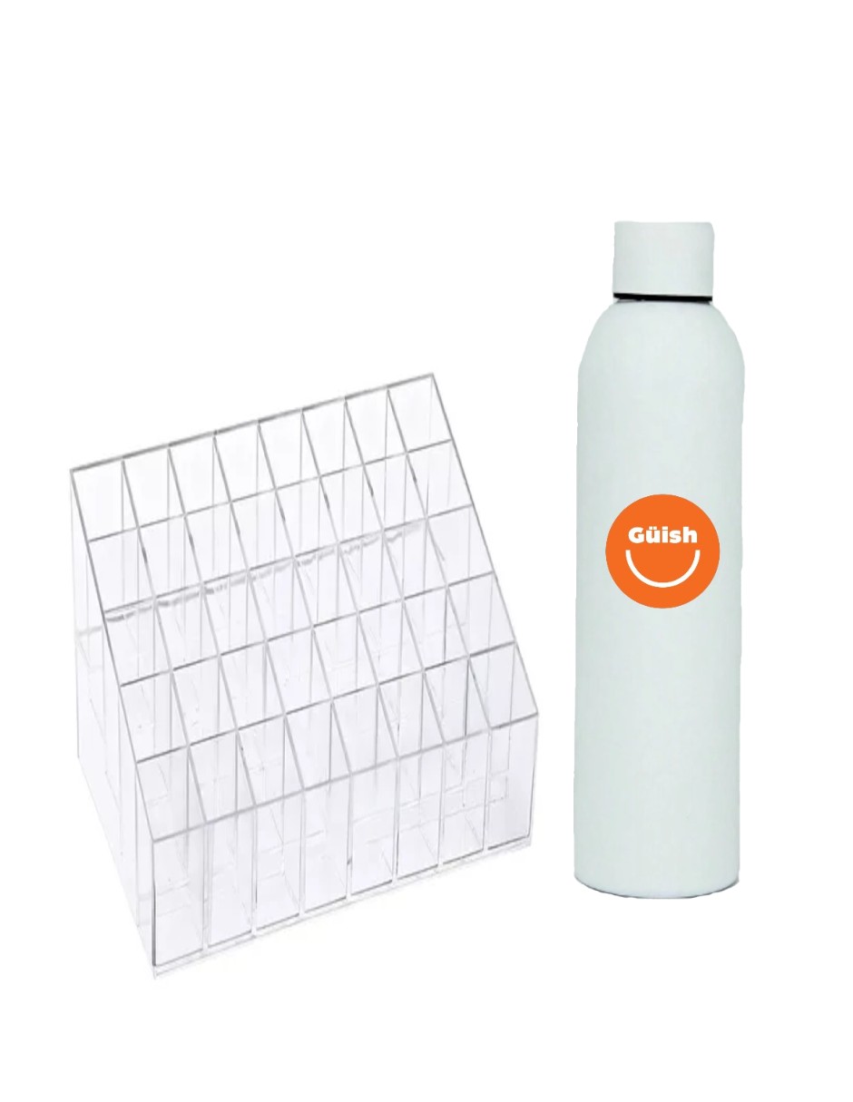 Foto 2 pulgar | Organizador Para 40 Labiales Exhibidor Acrílico Maquillaje + Termo De Agua De Regalo Güish