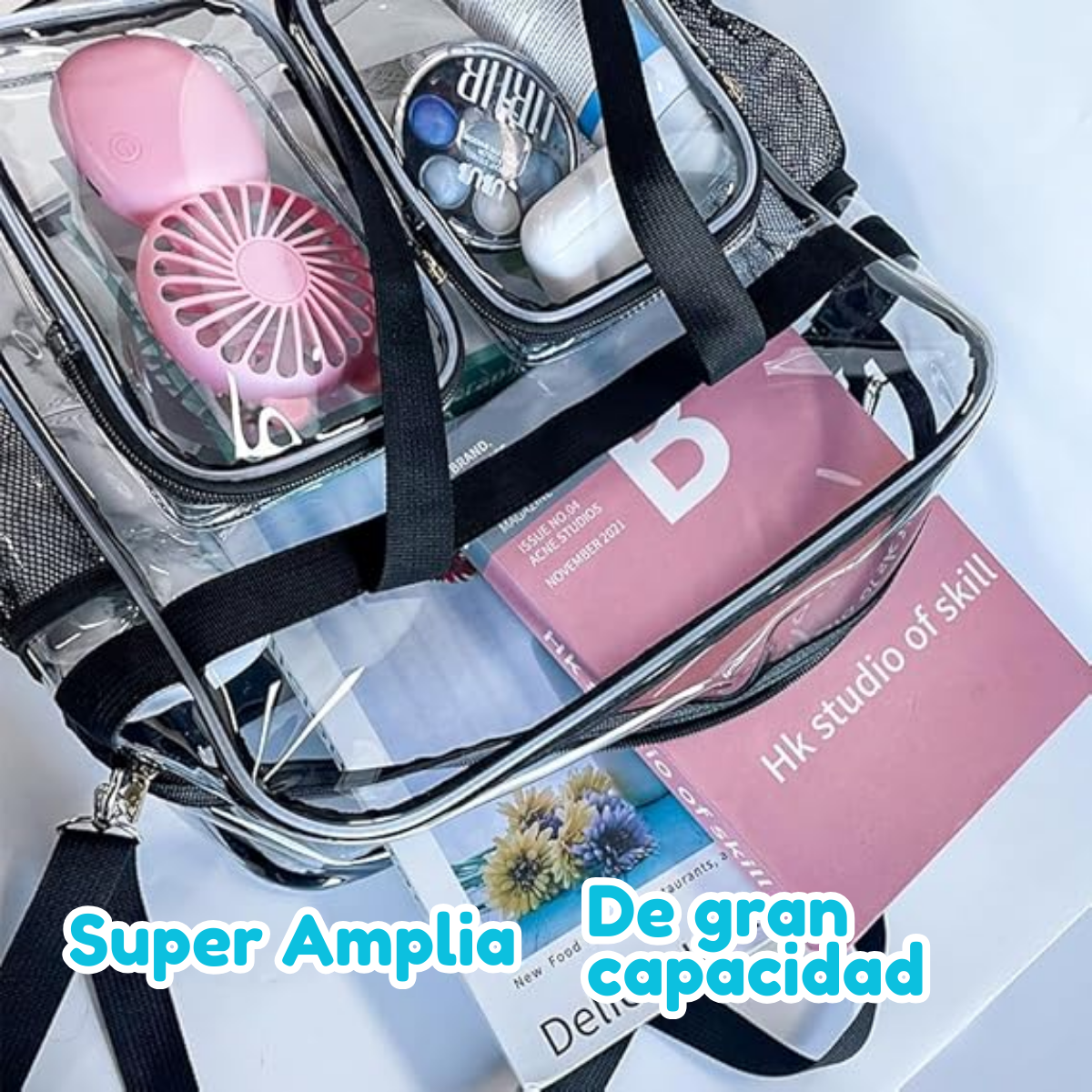 Foto 6 pulgar | Bolsa Maquillaje Cosmetiquera Maleta Transparente De Viaje