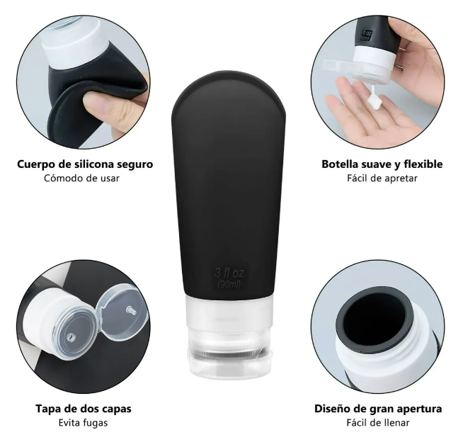 Foto 4 pulgar | Botellas Xtellar De Viaje De Silicona Recargables Para Artículos16pz
