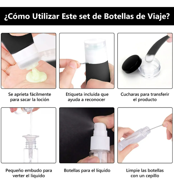 Foto 5 pulgar | Botellas Xtellar De Viaje De Silicona Recargables Para Artículos16pz