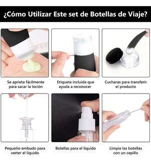 Foto 4 | Botellas Xtellar De Viaje De Silicona Recargables Para Artículos16pz