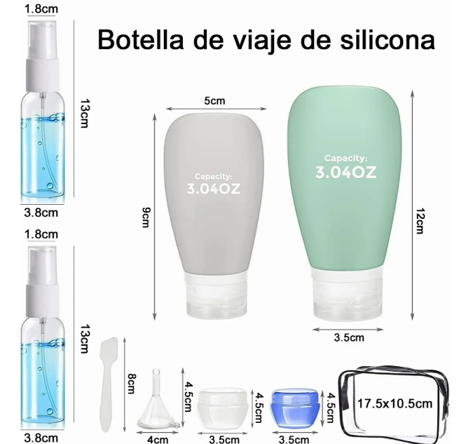 Foto 3 pulgar | Set Xtellar De 11 Botellas De Viaje De Silicona
