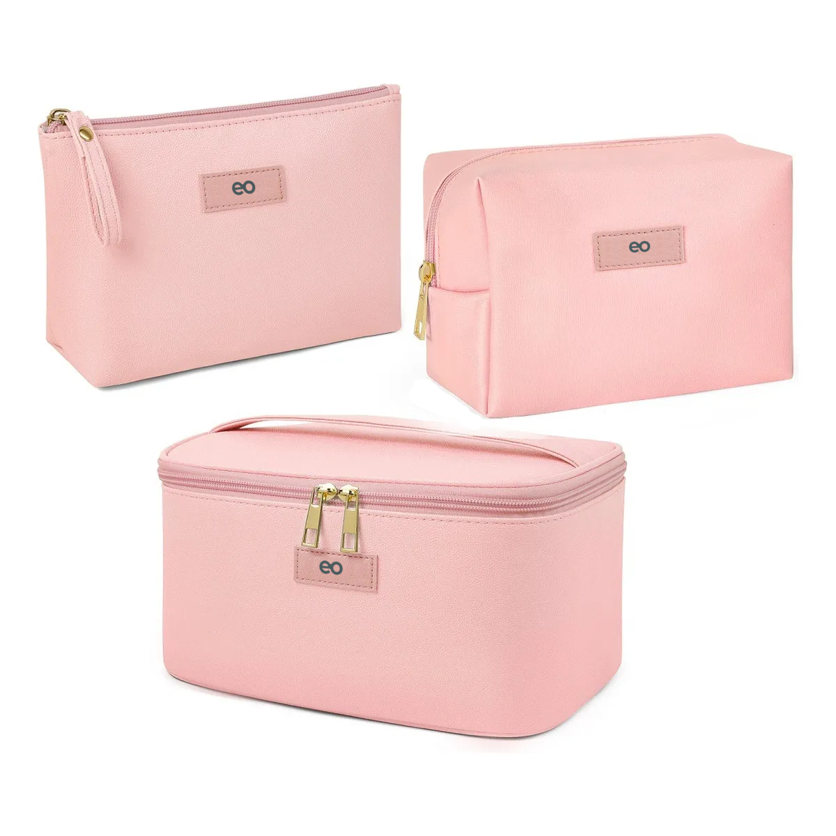 Foto 1 | Juego 3pcs Cosmetiquera Neceser Estuches De Maquillaje Bolsa Viaje Eo Safe Imports Esi-18958 Rosa