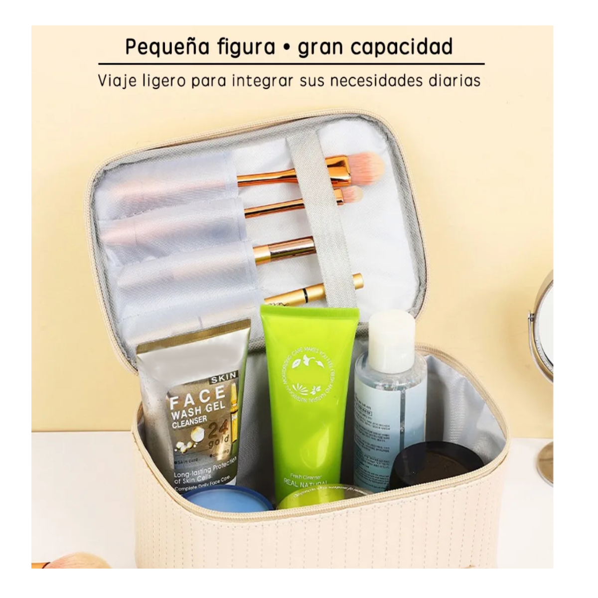 Foto 4 pulgar | Set 3 Neceser Para Estuches De Maquillaje Bolsa Cosmetiquera Albaricoque Eo Safe Imports Esi-18957 Coral