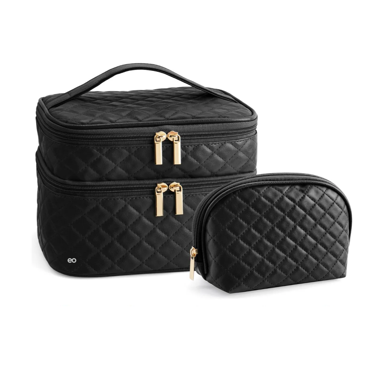 Estuches De Maquillaje 2 Neceser, Tela Texturizada Eo Safe Imports Esi-18968 Negro