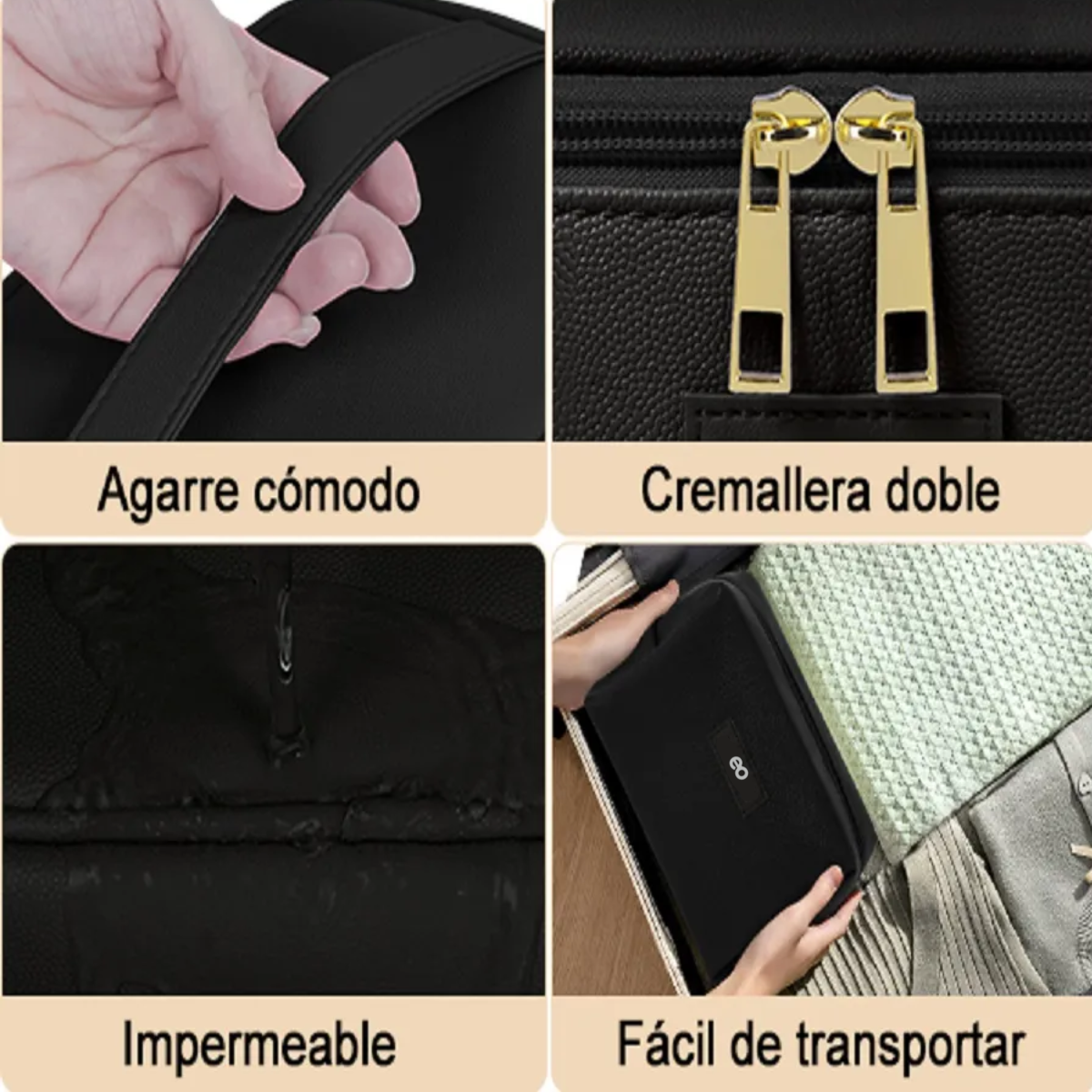 Foto 3 pulgar | Set De Neceseres, Cosmetiqueras Estuches De Maquillaje, Bolsa Viaje 3pcs Eo Safe Imports Esi-18959 Negro