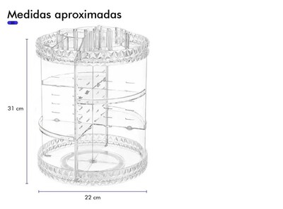 Foto 2 | Organizador de Maquillaje Xtellar Giratorio 360° con 4 Niveles Multiusos Moderno y Duradero en Acrílico Transparente