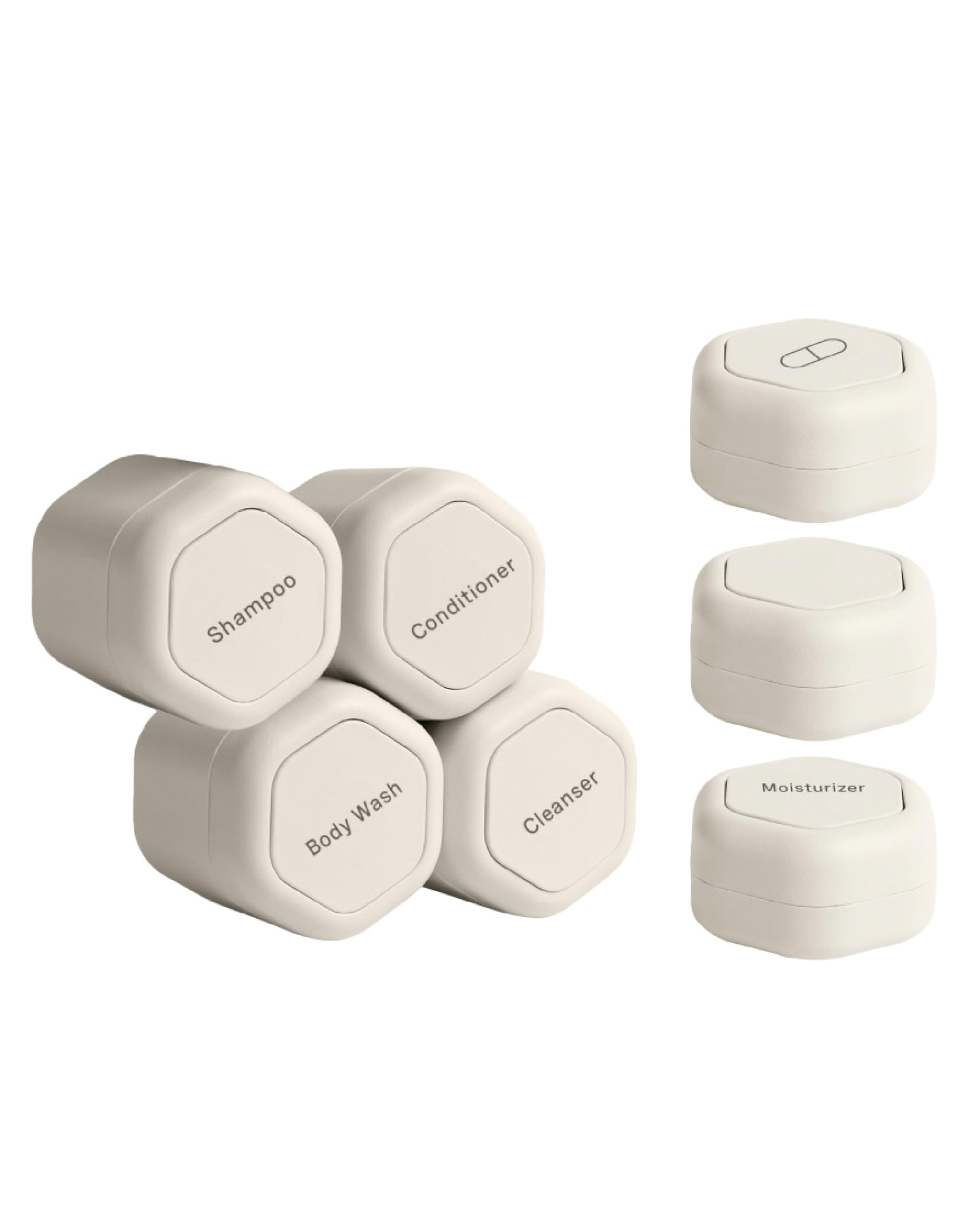 Set De Cápsulas Travel Containers Cadence Daily Routine Sand - Venta Internacional.