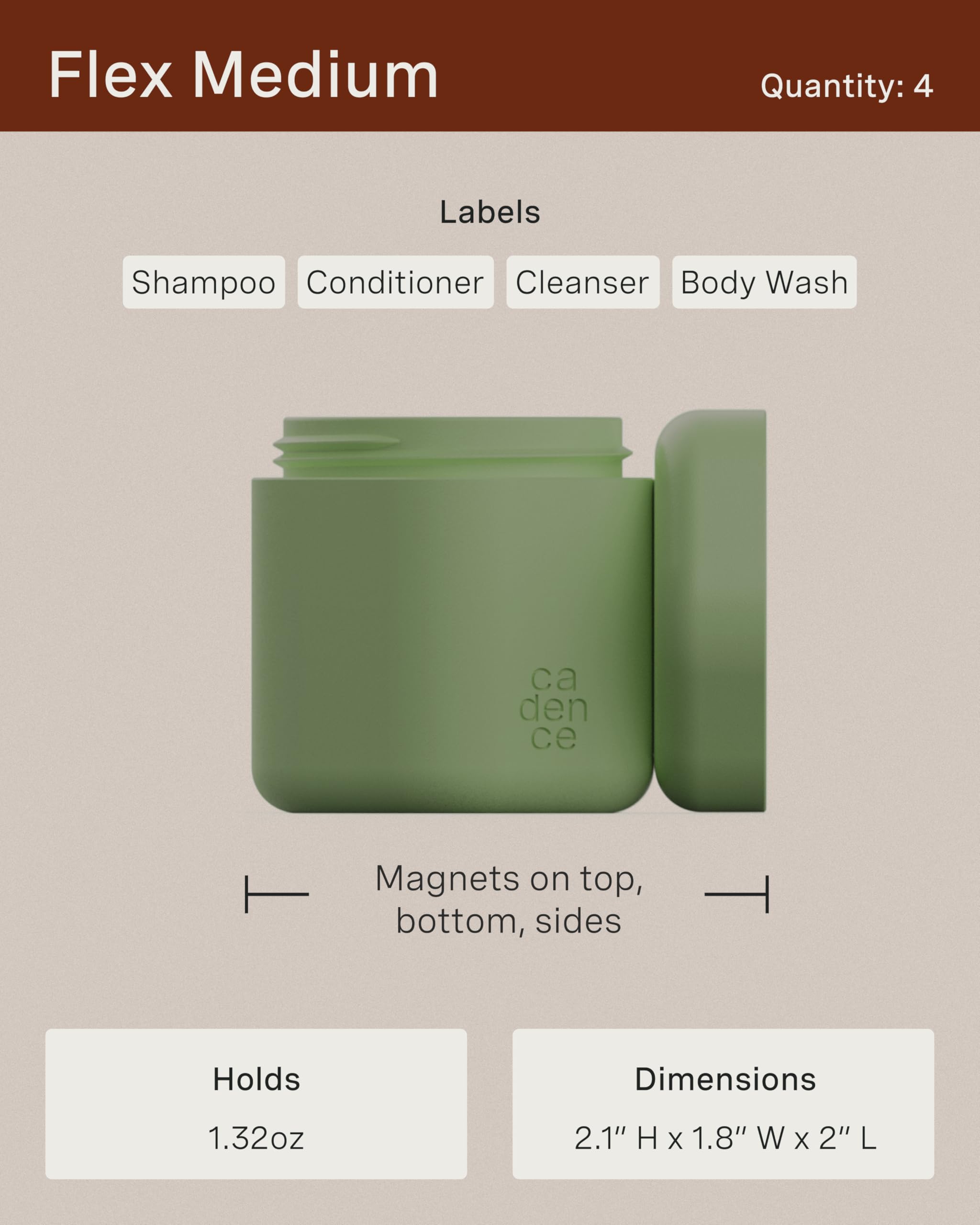 Foto 4 pulgar | Set De Cápsulas Travel Containers Cadence Daily Routine Sand - Venta Internacional.