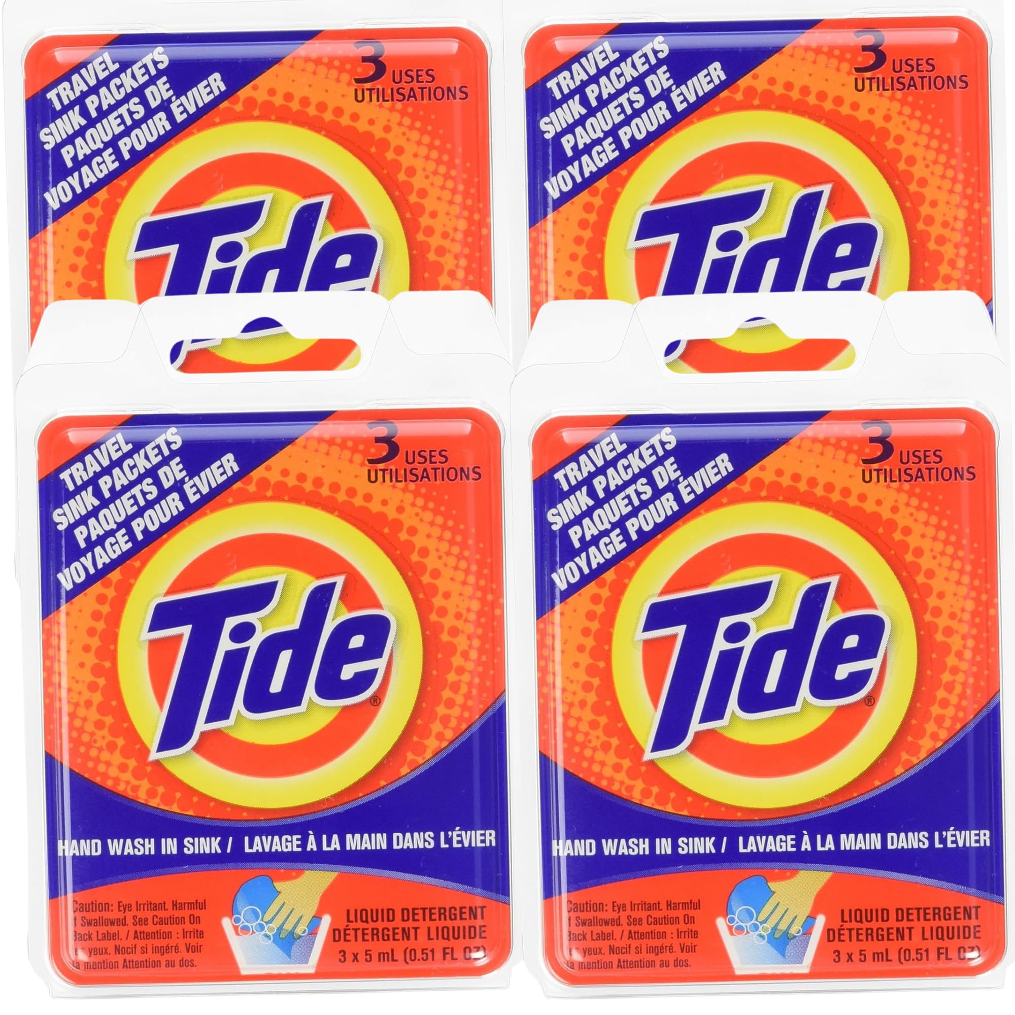 Detergente Para Ropa Tide Travel Sink, Paquetes De 4 Paquetes De 3 - Venta Internacional.