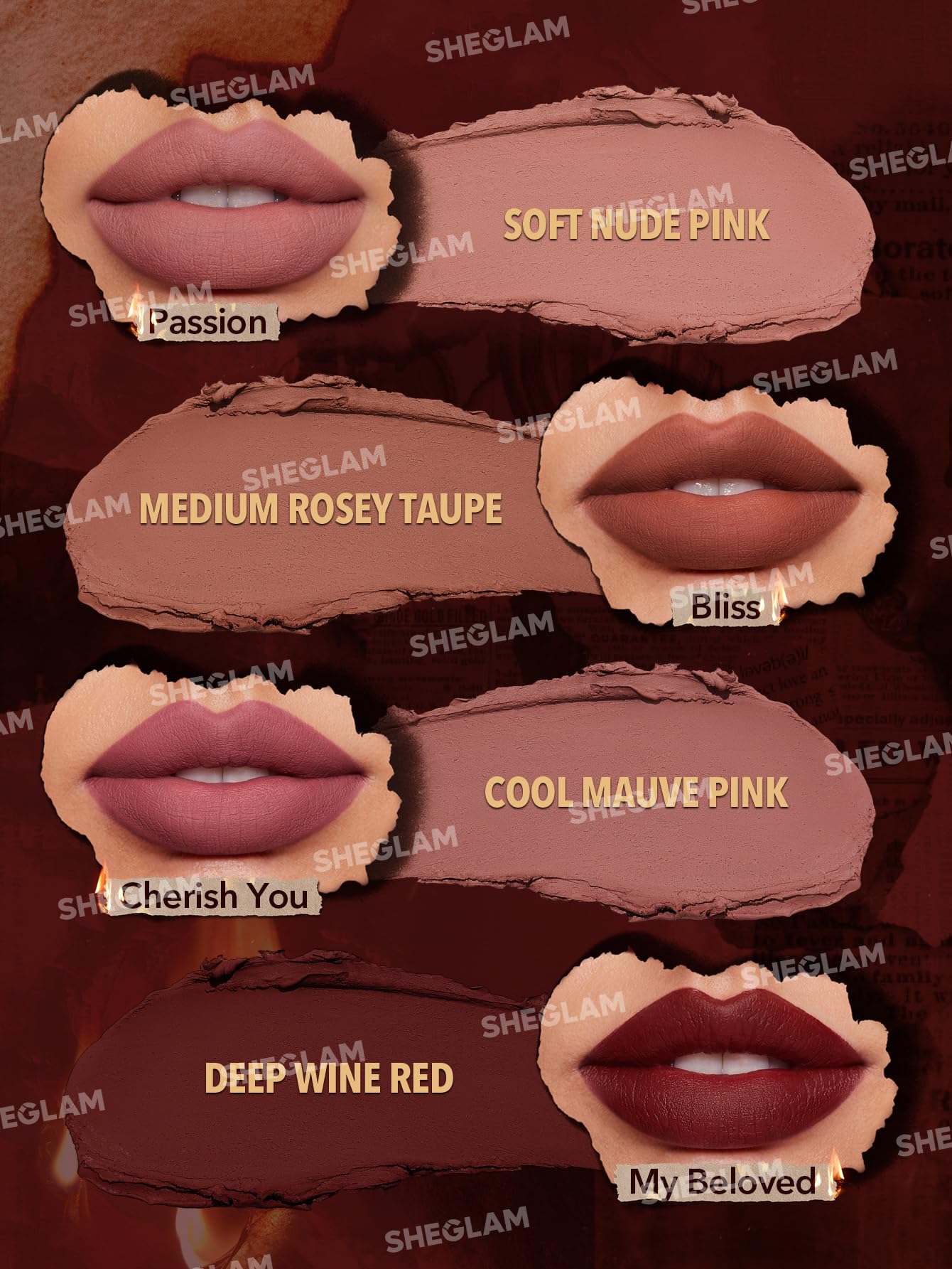 Foto 5 pulgar | Set De Maquillaje Sheglam Ember Rose Collection Con Brillo De Labios Y Rubor - Venta Internacional.