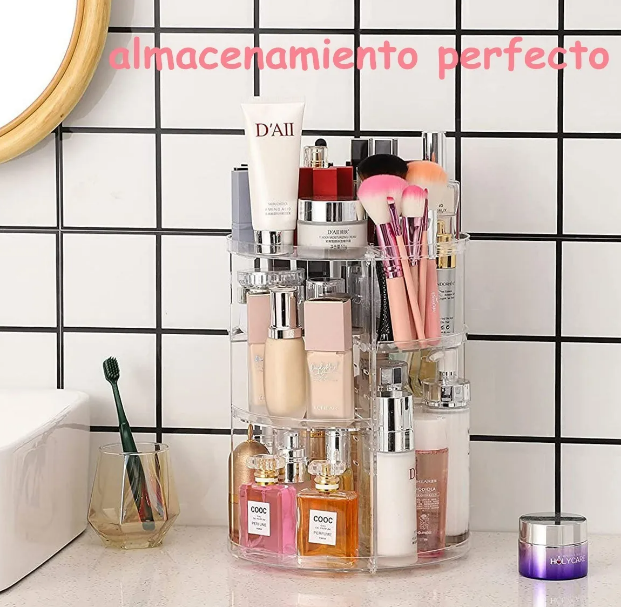 Foto 2 | Xtellar Organizador De Maquillaje Acrílico Giratorio, Soporte De Brochas Y Cosméticos