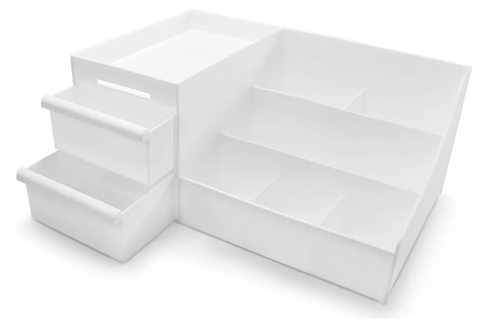 Xtellar Organizador De Maquillaje Blanco Elegante Con Espaciosos 9 Compartimentos