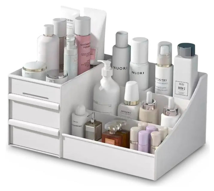 Foto 3 pulgar | Xtellar Organizador De Maquillaje Blanco Elegante Con Espaciosos 9 Compartimentos