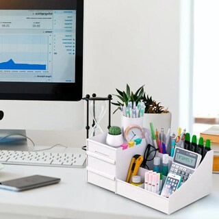 Foto 3 | Xtellar Organizador De Maquillaje Blanco Elegante Con Espaciosos 9 Compartimentos