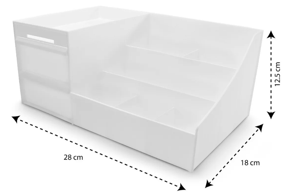 Foto 5 pulgar | Xtellar Organizador De Maquillaje Blanco Elegante Con Espaciosos 9 Compartimentos