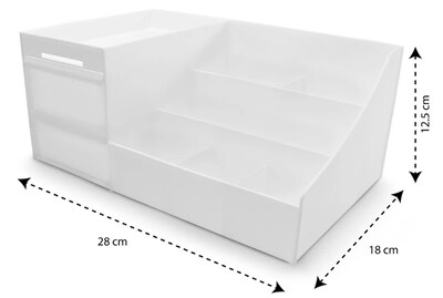 Foto 4 | Xtellar Organizador De Maquillaje Blanco Elegante Con Espaciosos 9 Compartimentos