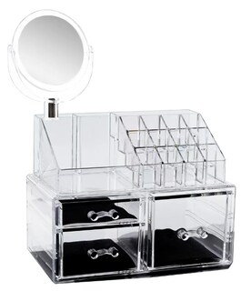 Foto 1 | Organizador De Maquillaje Y Joyas Xtellar Con Espejo, Diseño Transparente Y Elegante