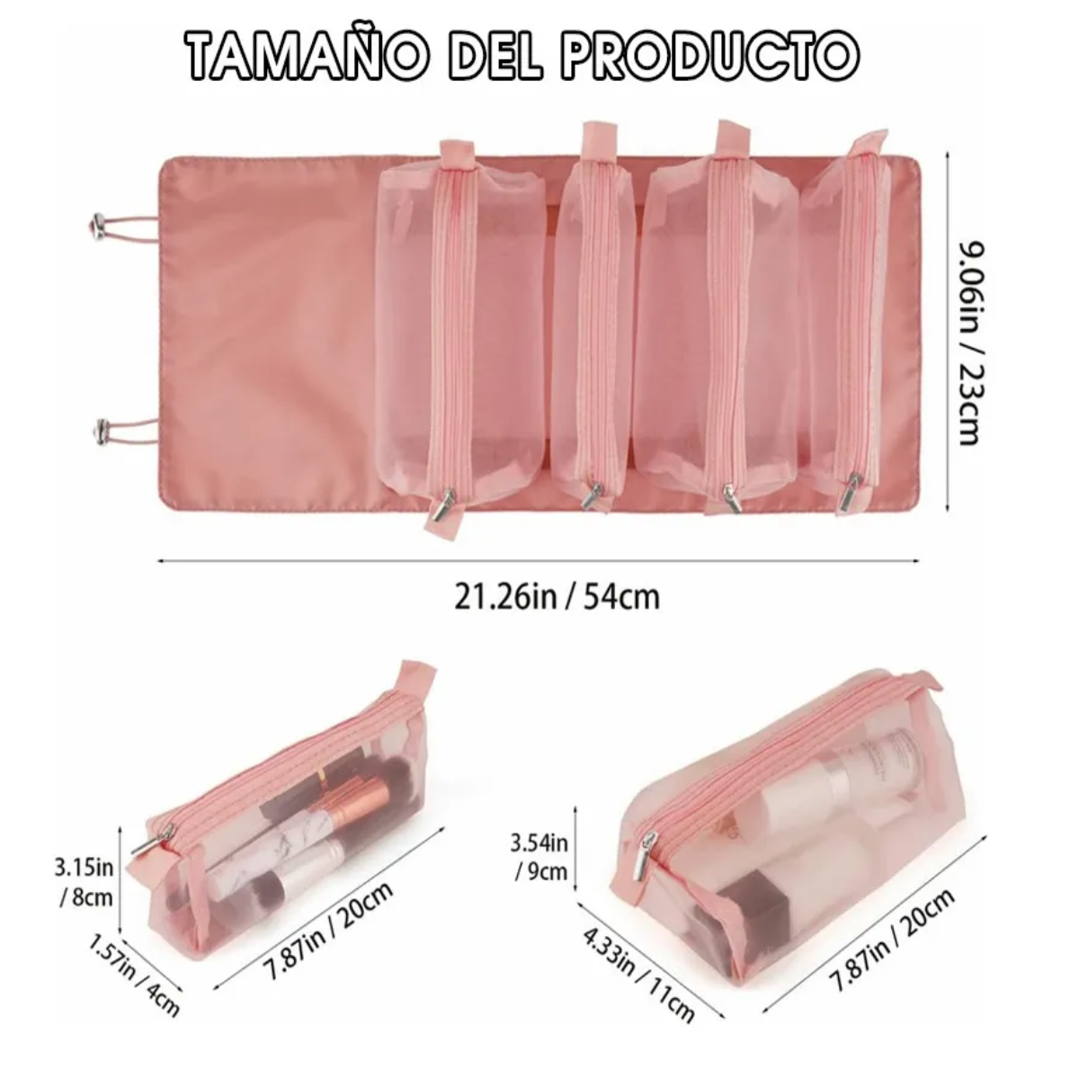Foto 4 pulgar | Cosméticos Bolsillos De Para Viaje Desprendible Lab.g Marrón