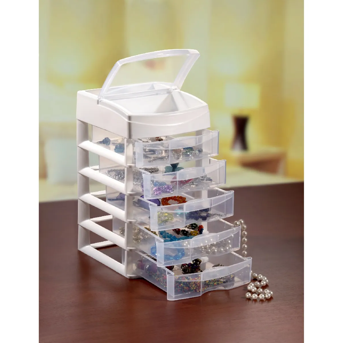 Foto 5 pulgar | Mini Cajonera Organizador De Escritorio 5 Cajones Eo Safe Imports Esi-20303 Blanco