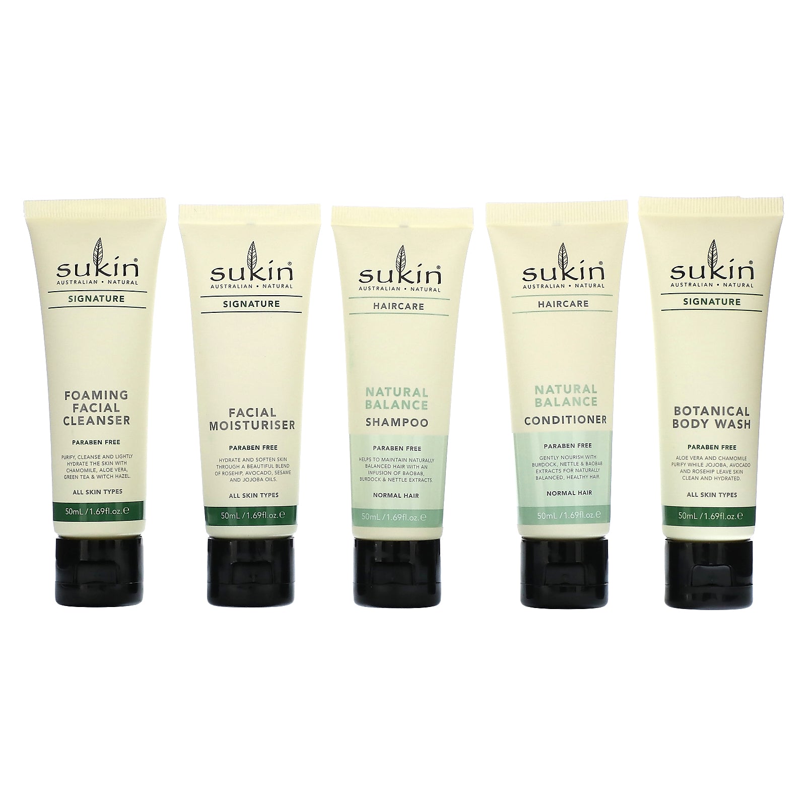 Pack De Viaje Sukin De 5 Piezas  50 Ml Cada Uno - Venta Internacional.