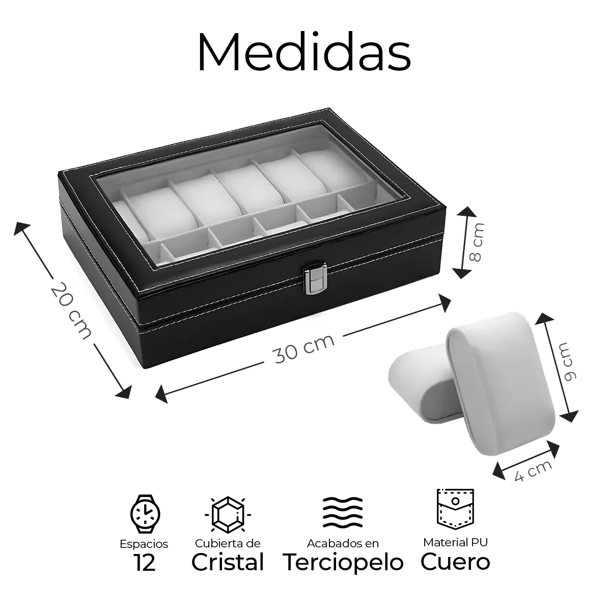 Foto 3 pulgar | Estuche Xtellar Alhajero Organizador De Relojes Y Joyas 12 Espacios