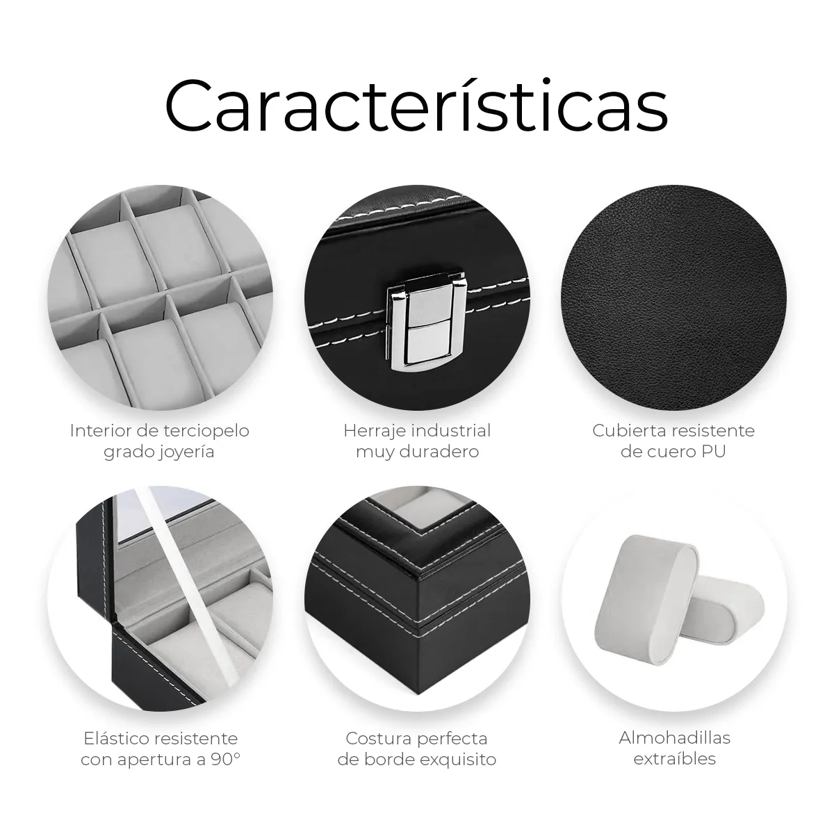 Foto 4 pulgar | Estuche Xtellar Alhajero Organizador De Relojes Y Joyas 12 Espacios