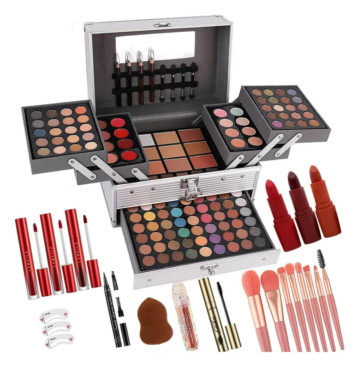 Foto 2 pulgar | Kit De Maquillaje Femenino Integrado De 132 Colores Plata