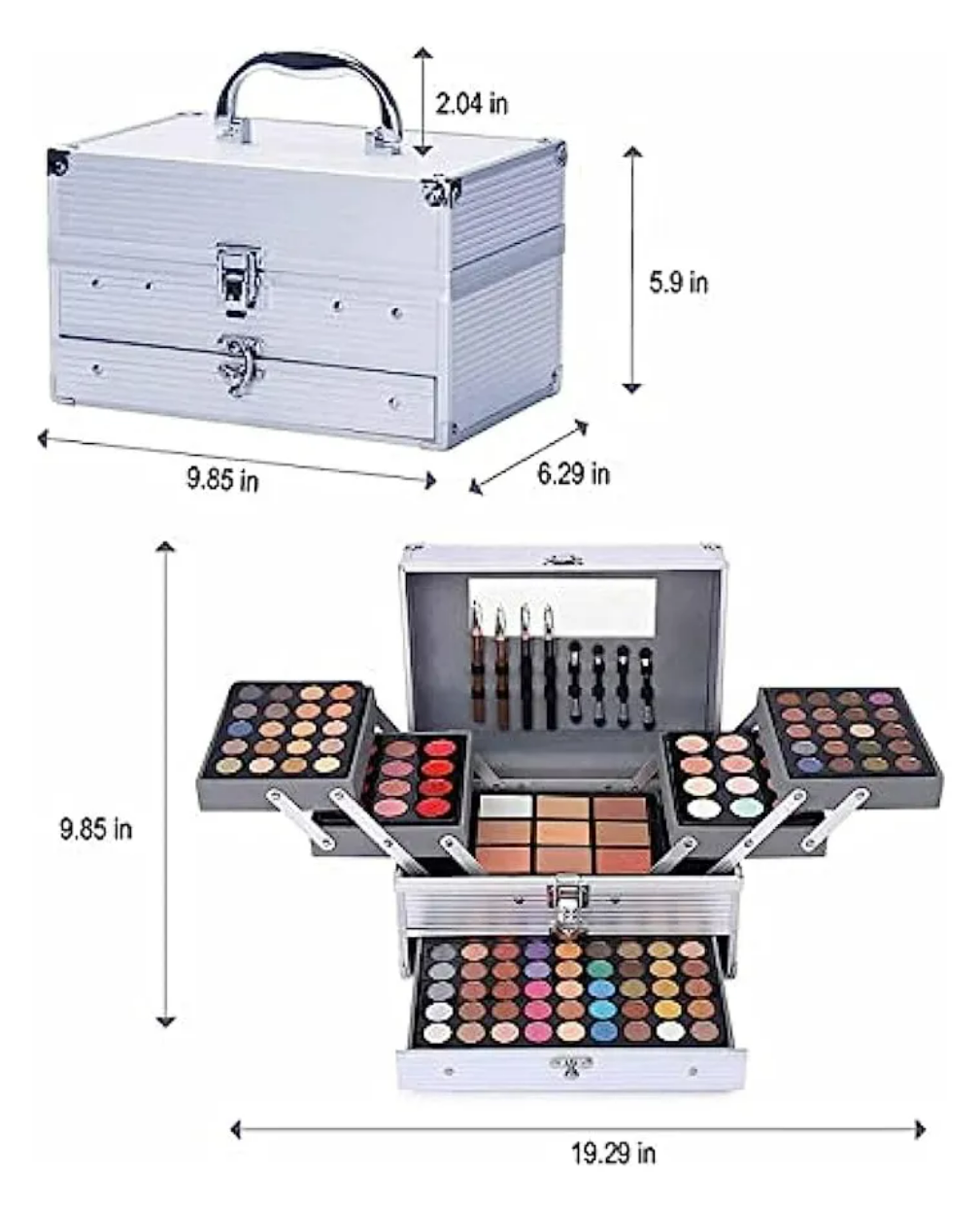 Foto 5 | Kit De Maquillaje Femenino Integrado De 132 Colores Plata