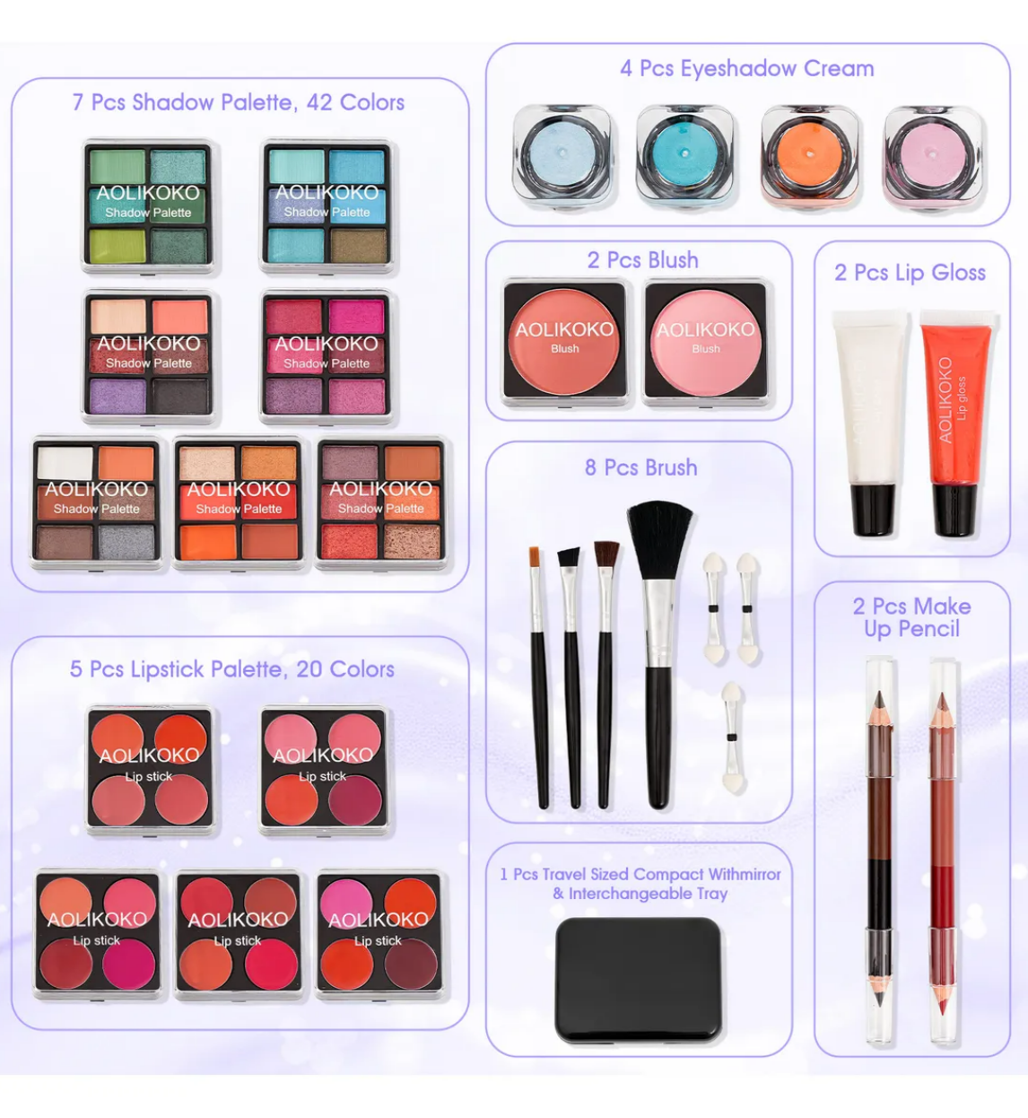 Foto 4 pulgar | Kit De Maquillaje Para Mujer 30 Piezas