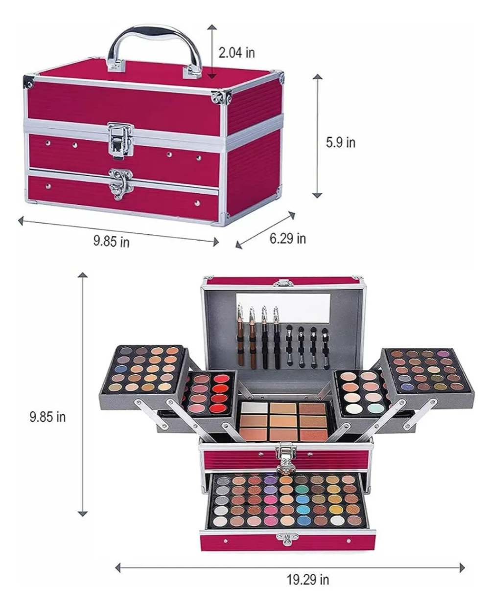 Foto 4 | Kit De Maquillaje Femenino Integrado De 132 Colores Rosa