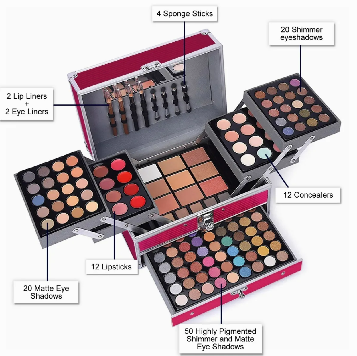 Foto 4 pulgar | Kit De Maquillaje 190 Color Rosa