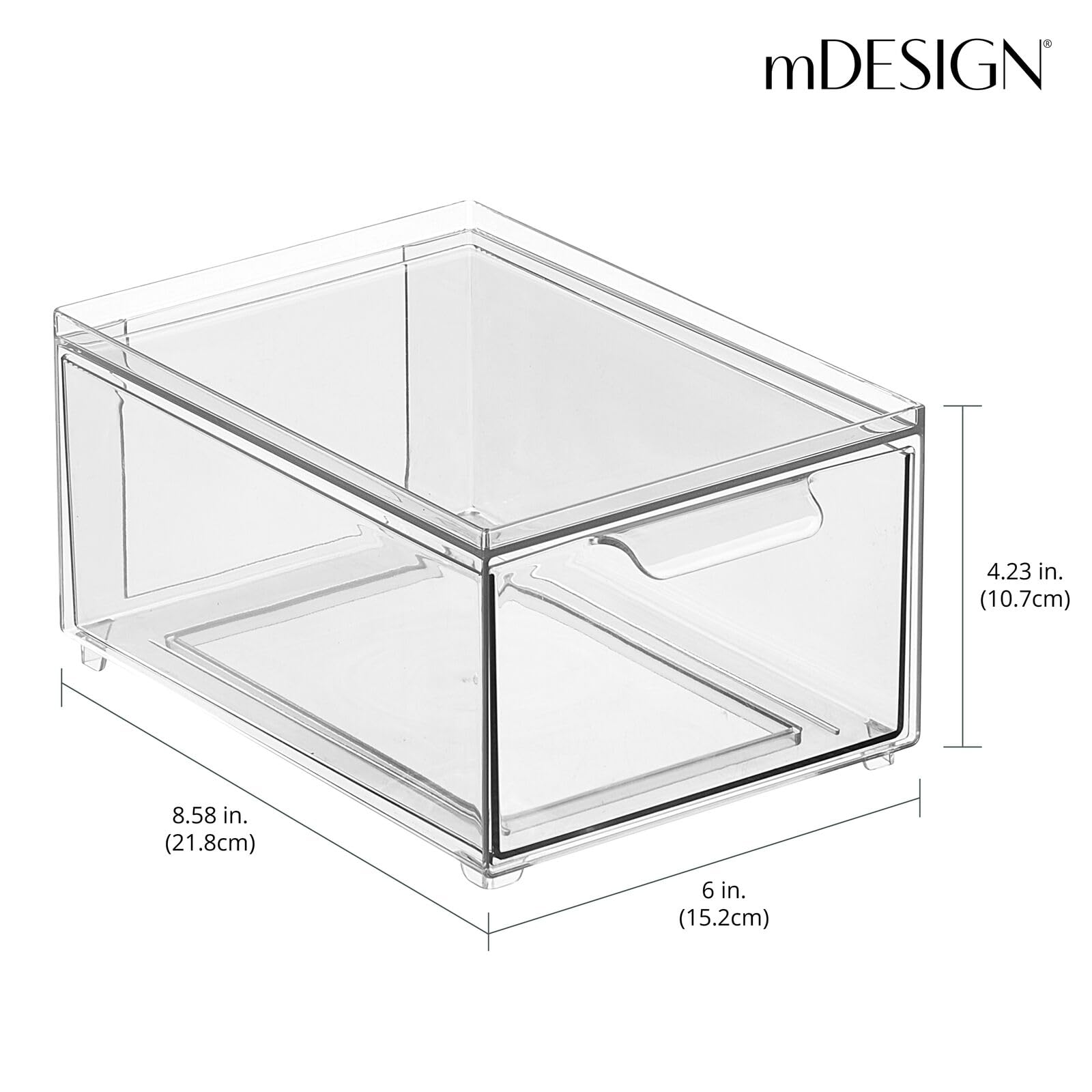 Foto 4 | Contenedores De Almacenamiento Mdesign Apilables Con 2 Cajones Extraíbles  Paquete De 2 - Venta Internacional.