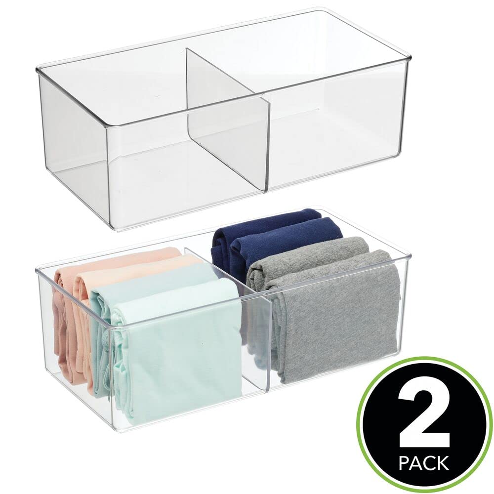 Foto 3 pulgar | Caja De Almacenamiento Mdesign Con 2 Compartimentos De Plástico Sin Bpa - Venta Internacional.