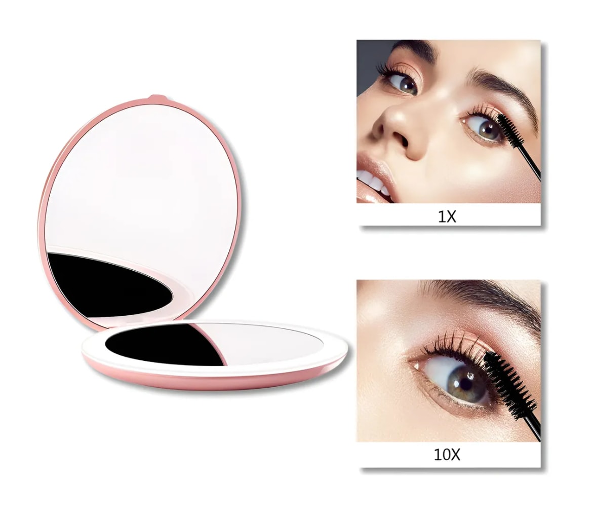 Espejo Xtellar De Maquillaje Redondo Portátil Led Bonito Con Aumento $599