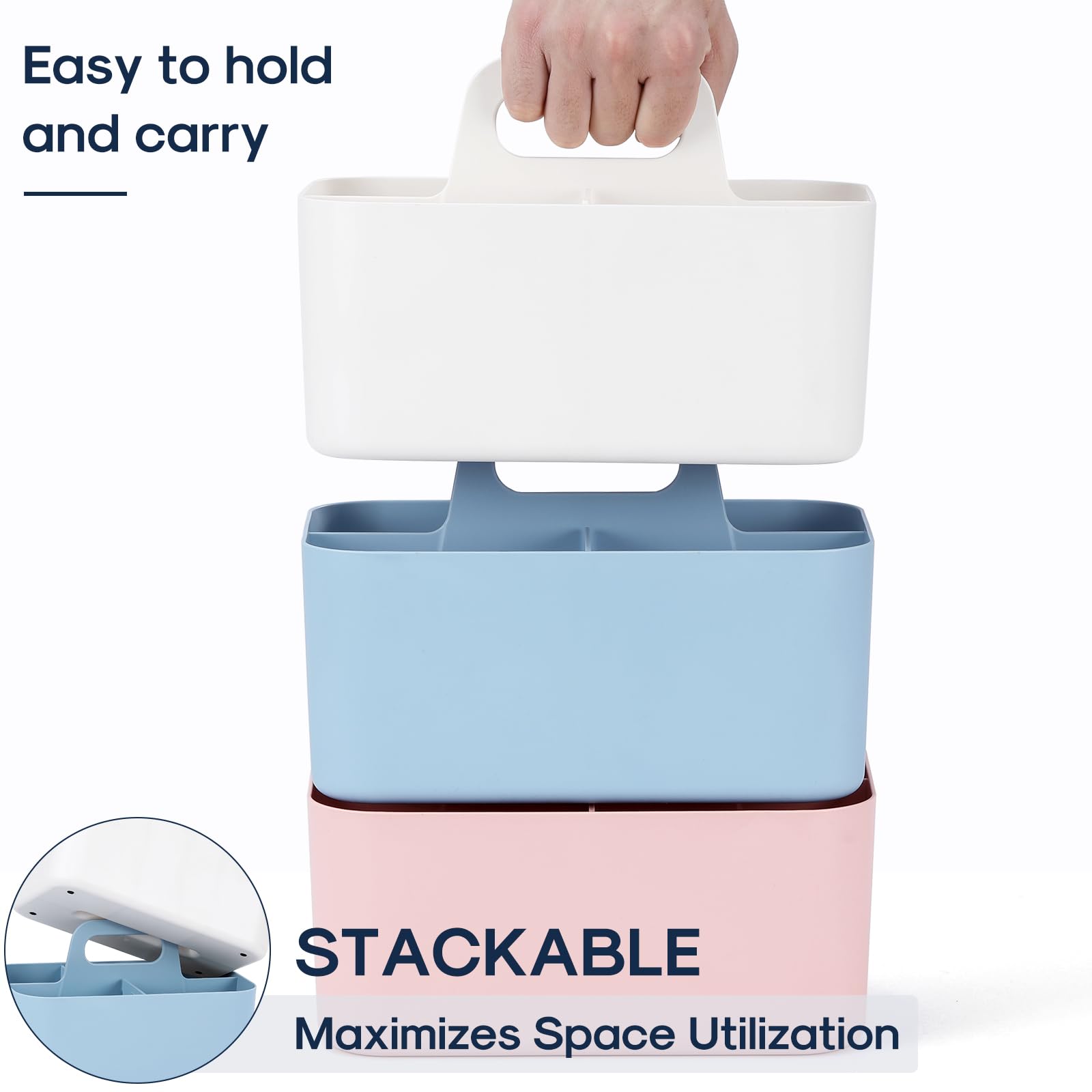 Foto 8 pulgar | Cubo De Plástico Apilable Multiusos Caddy Organizer Aozita - Venta Internacional.