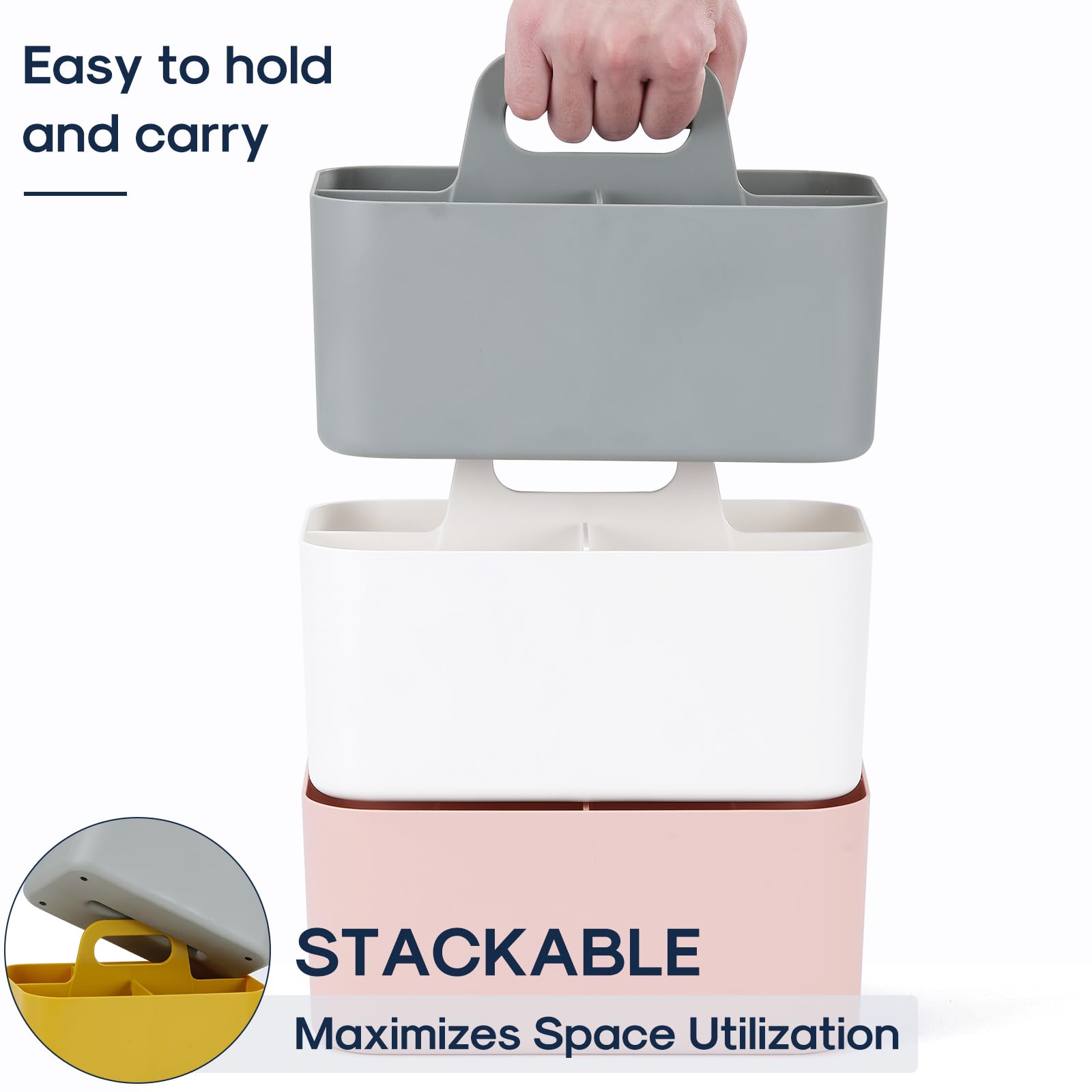 Foto 8 pulgar | Cubo De Plástico Apilable Multiusos Caddy Organizer Aozita - Venta Internacional.