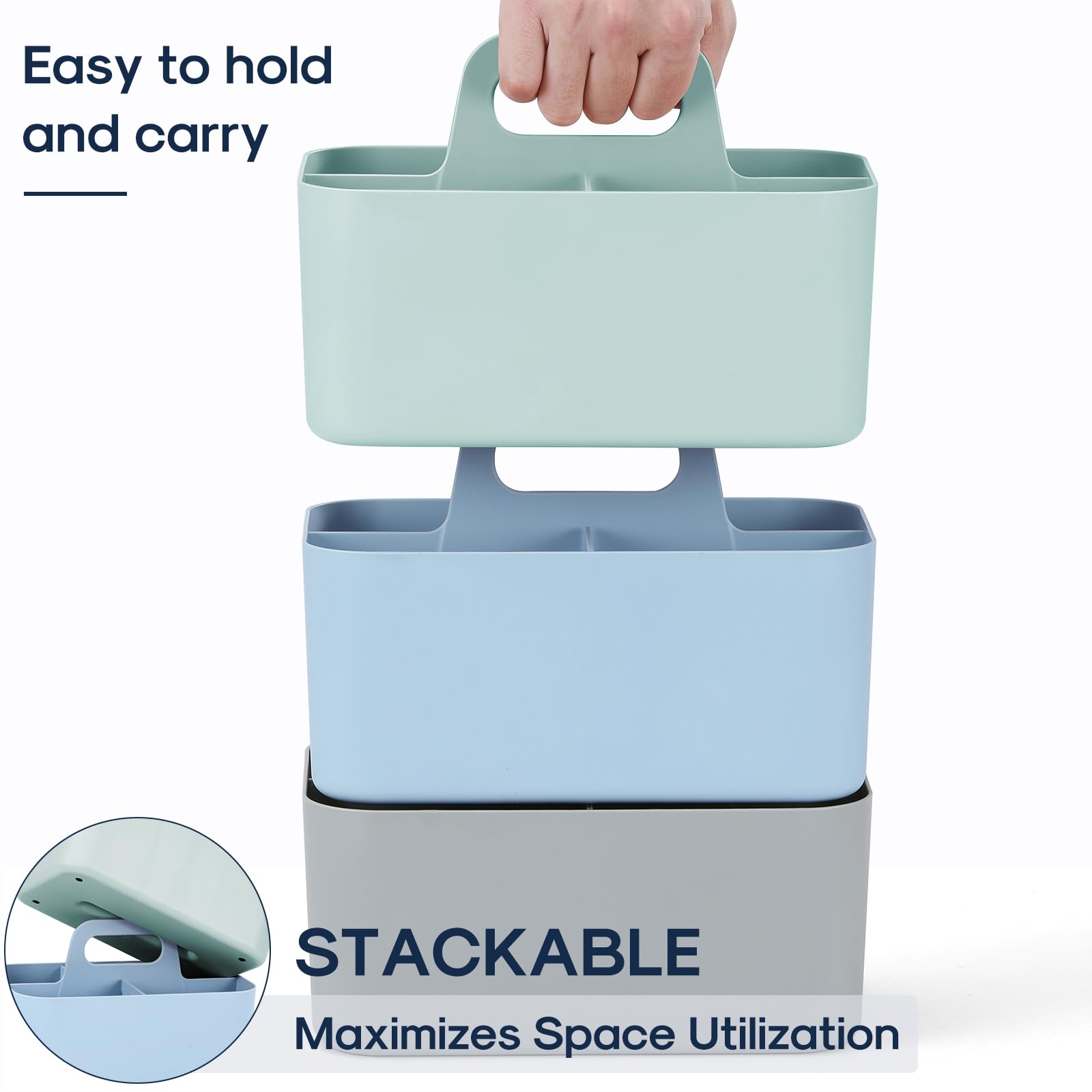 Foto 8 pulgar | Cubo De Plástico Apilable Multiusos Caddy Organizer Aozita - Venta Internacional.