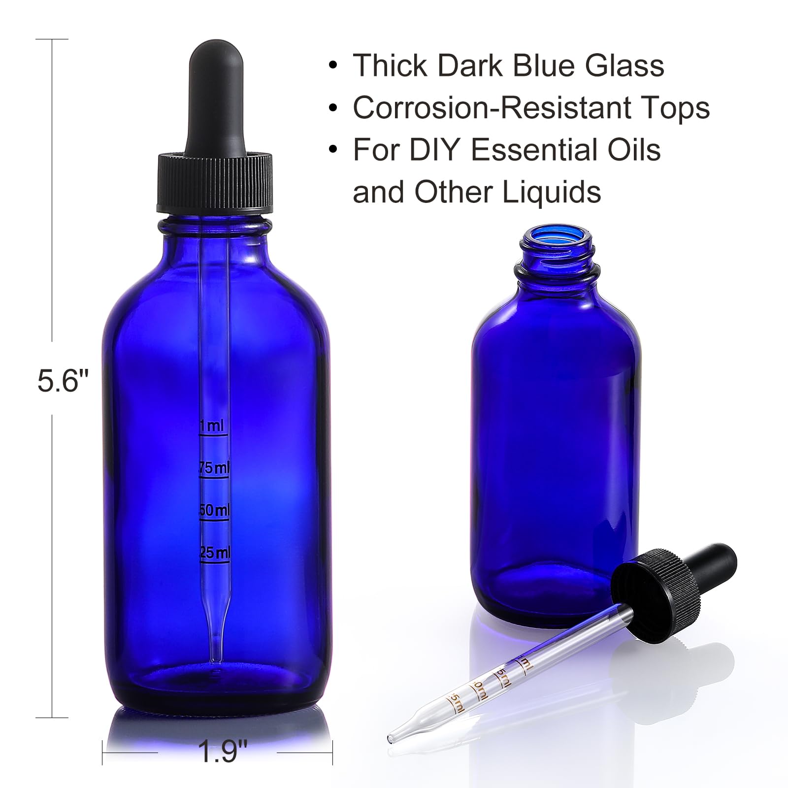 Foto 3 | Frascos Cuentagotas De Vidrio Aozita  120 Ml  Tintura Azul Oscuro  Paquete De 4 - Venta Internacional.