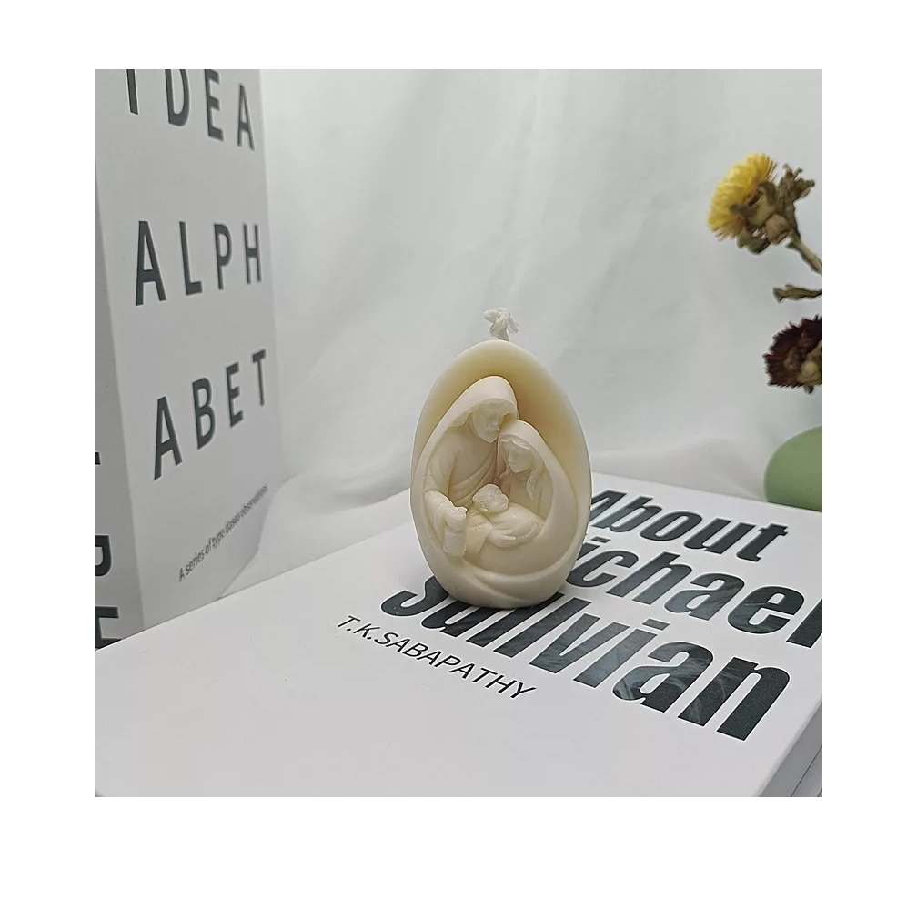 Foto 3 pulgar | Molde Silicon De Navidad Sagrada Familia Virgen Jesus Vela 3d Blanco