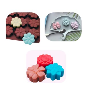 Foto 2 | Moldes De Silicon 3 Piezas Para Jabon En Forma Floral Mas Esencia De Violeta 100 Ml